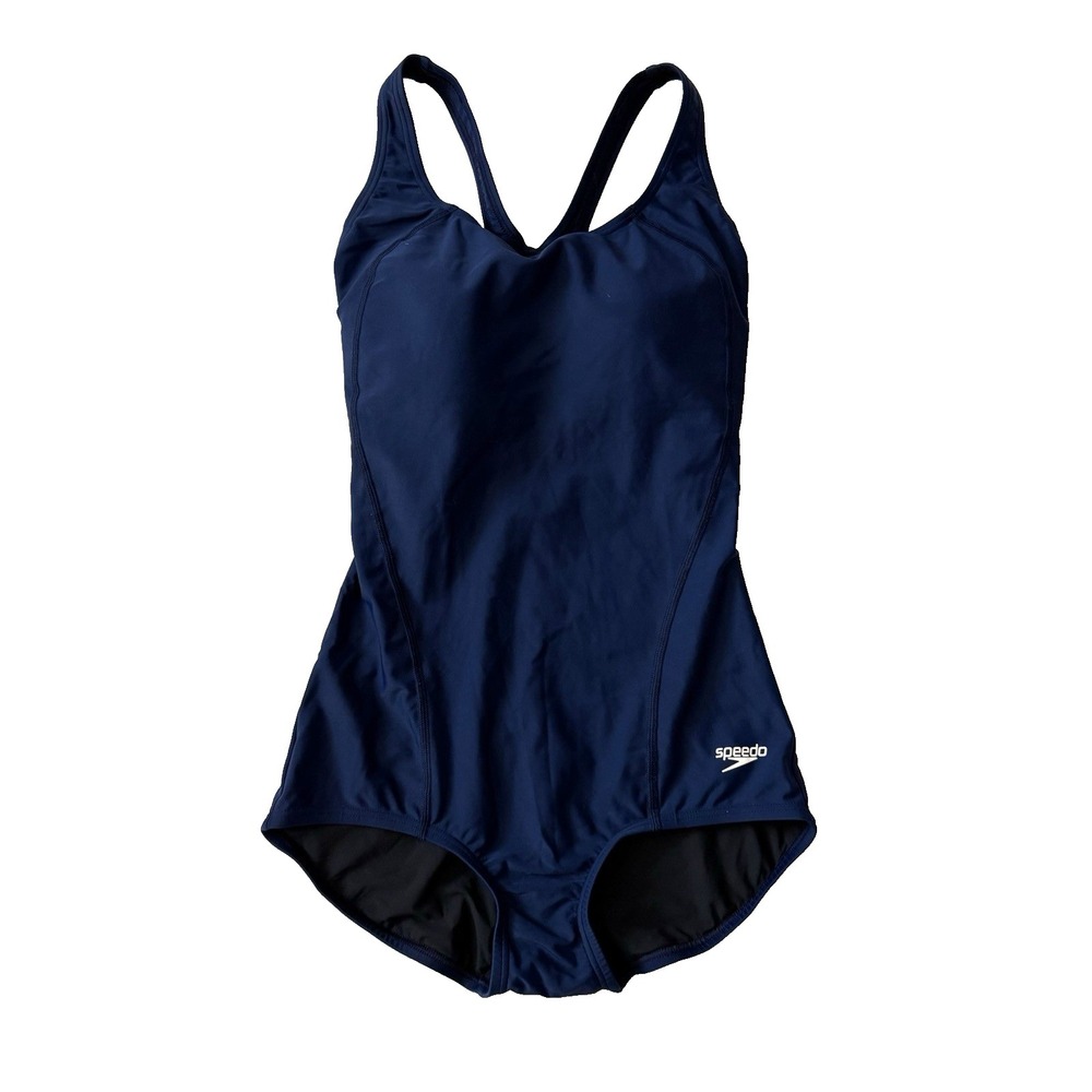 Speedo Ultraback Swimsuit Women 6 S Power Flex Navy Blue 1 Piece Sport Athletic